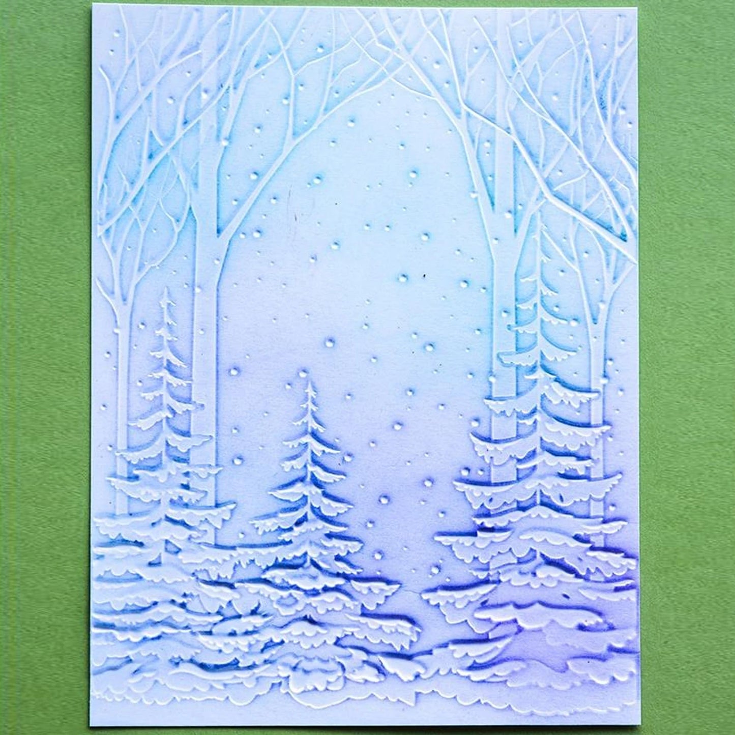 Christmas Snow Forest 3D Embossing Folder For Adding Texture And Dimension to Craft Project Scrabooking Card Making Embossed