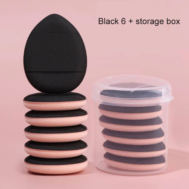 6Pcs Mini Finger Puff Foundation Small Air Cushion Powder Makeup Sponge Concealer BB Cream Cosmetic Applicator Make Up Tools