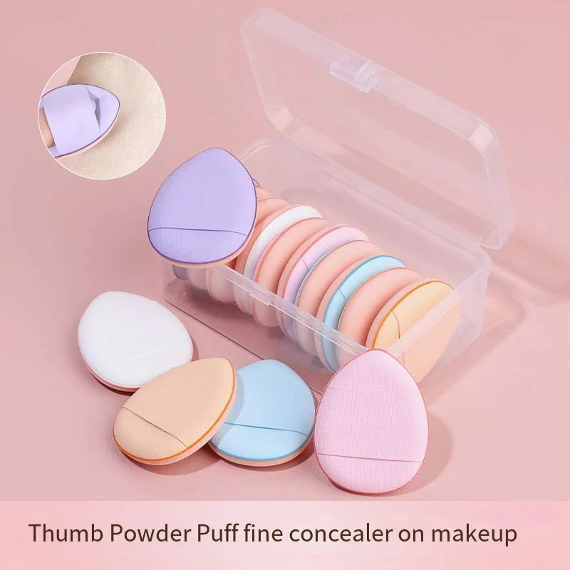 6Pcs Mini Finger Puff Foundation Small Air Cushion Powder Makeup Sponge Concealer BB Cream Cosmetic Applicator Make Up Tools